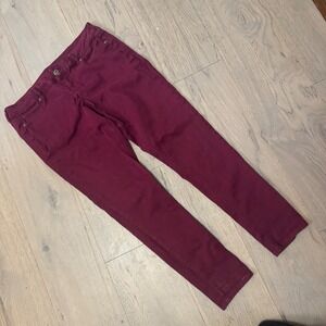 Maurices Burgundy Skinny Jeans Womens Maroon Slim Fit Colored Denim Pants